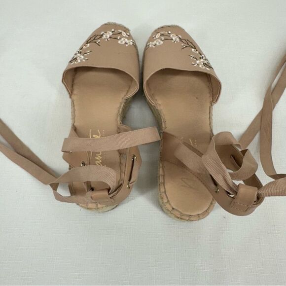 Nanette Lepore Size 8 Being Tie Ankle Ballet Esperdrilles Flats Shoes - Picture 10 of 15